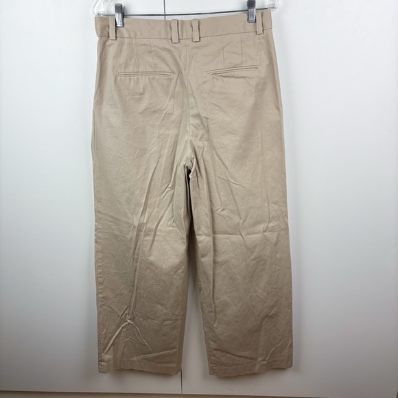 Aritzia Babaton Pursuit Pant High Rise Twill Flat Front Humus Beige Cotton 10 - Picture 5 of 7